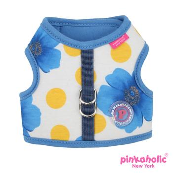 Peonies Dog Harness by Pinkaholic - Blue