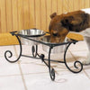 Pet Studio Wrought Iron Raised Dog Diner with 2 Dog Bowls