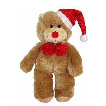 PetLou Christmas Bear Dog Toy with Bow Tie