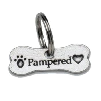 Pewter Dog Collar Charm or Cat Collar Charm: Pampered