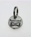 Pewter Dog Collar Charm or Cat Collar Charm: Rescued Bone