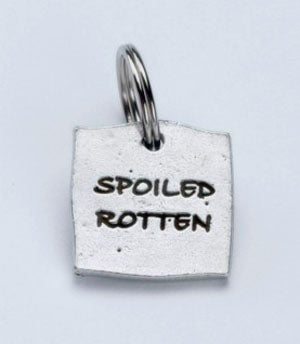 Pewter Dog Collar Charm or Cat Collar Charm: Spoiled Rotten