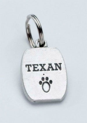 Pewter Dog Collar Charm or Cat Collar Charm: Texan