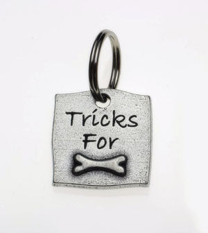 Pewter Dog Collar Charm or Cat Collar Charm: Tricks For Bones