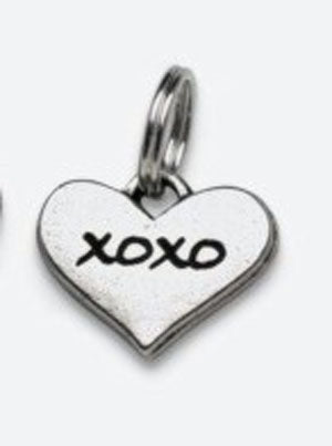 Pewter Dog Collar Charm Charm: XOXO (Hugs & Kisses)