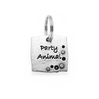 Pewter Dog Collar Charm: Party Animal