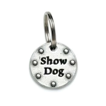 Pewter Dog Collar Charm: Show Dog