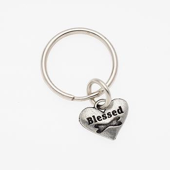 Pewter Pet Lover Keychain - Blessed Dog Bone