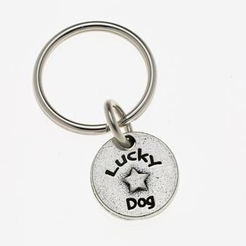 Pewter Pet Lover Keychain - Lucky Dog