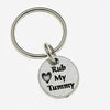 Pewter Pet Lover Keychain - Rub My Tummy