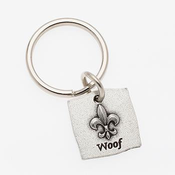 Pewter Pet Lover Keychain - Woof