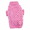 Pink Bobble Stitch Turtleneck Dog Sweater by Klippo