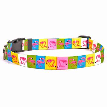 Pink Flamingos Dog Collar by Yellow Dog