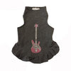 Pink Studded Guitar Dog Dress by Daisy and Lucy - Dark Heather Gray