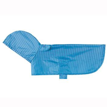 Pitter Patter Packable Dog Rain Poncho - Cyan Halftone