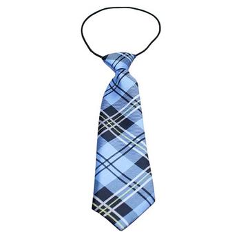 Plaid Big Dog Neck Tie - Blue