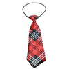 Plaid Big Dog Neck Tie - Red