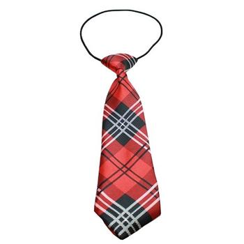 Plaid Big Dog Neck Tie - Red