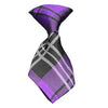 Plaid Dog Neck Tie - Purple