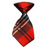 Plaid Dog Neck Tie - Red