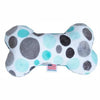 Plush Bone Dog Toy - Aqua Party Dots