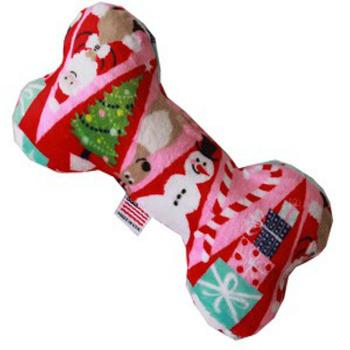 Plush Bone Dog Toy - Christmas Medley