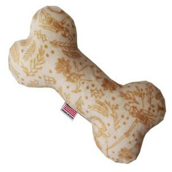 Plush Bone Dog Toy - Cream Holiday Whimsy