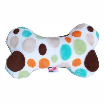 Plush Bone Dog Toy - Fall Party Dots