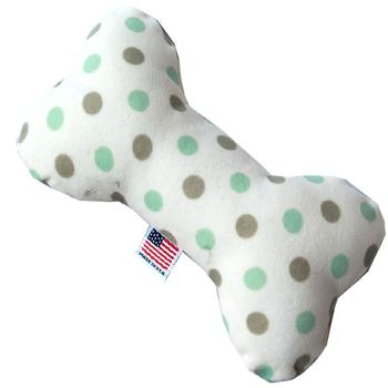 Plush Bone Dog Toy - Mint Dots