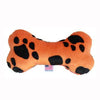 Plush Bone Dog Toy - Orange Paw