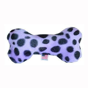 Plush Bone Dog Toy - Purple Leopard