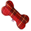 Plush Bone Dog Toy - Red Plaid