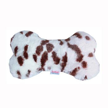 Plush Bone Dog Toy - Snow Leopard