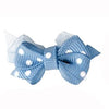 Polka Dot Dog Bow with Alligator Clip  - Blue Mist