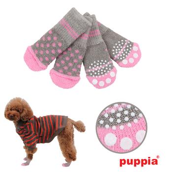 Polka Dot Dog Socks by Puppia - Gray