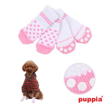 Polka Dot Dog Socks by Puppia - White