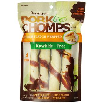 Pork Chomps Large Twists Dog Treats - Chicken