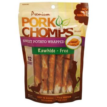 Pork Chomps Mini Twists Dog Treats - Sweet Potato