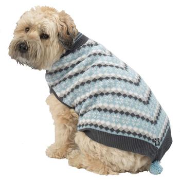 Prancer's Knit Dog Poncho - Winter Blue