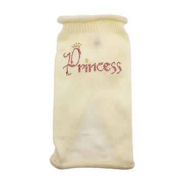 Princess Rhinestone Knit Dog Sweater - Cream