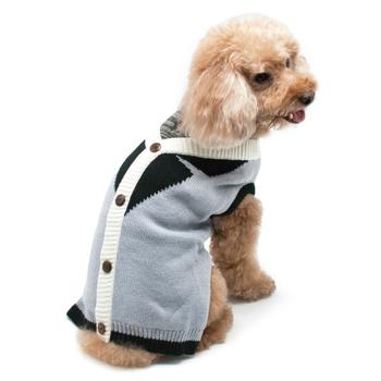 Professor Cardigan Dog Sweater by Dogo - Gray