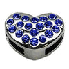 Puffy Heart Slider Dog Collar Charm - Blue