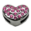 Puffy Heart Slider Dog Collar Charm - Pink