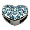 Puffy Heart Slider Dog Collar Charm - Turquoise