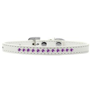 Purple Crystal Puppy White Dog Collar