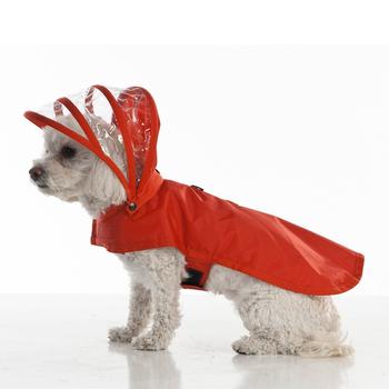 Push Pushi Rainbow Line Dog Raincoat - Red