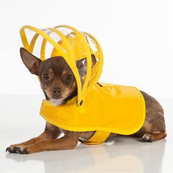 Push Pushi Rainbow Line Dog Raincoat - Yellow