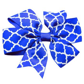 Quatrefoil Dog Bow - Blue