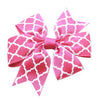 Quatrefoil Dog Bow - Bright Pink