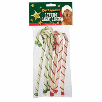 Ranch Rewards Holiday Rawhide Candy Cane Dog Treats